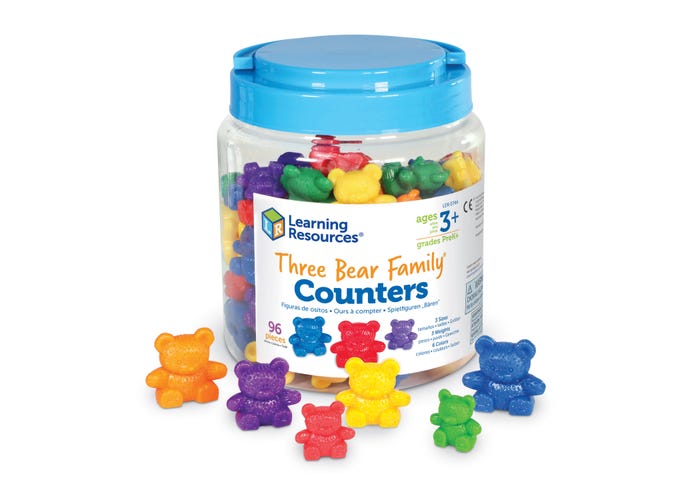 Learning Resources | Three Bear Family Rainbow Counters, Set Of 96