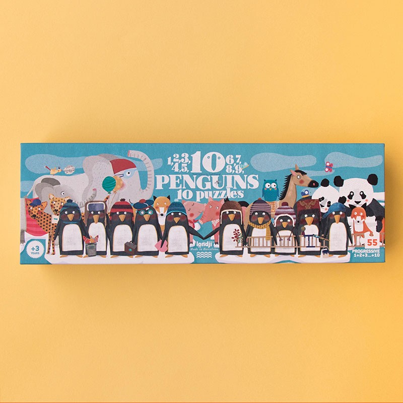 Londji - 10 Penguins 10 Puzzles-ages 3years+