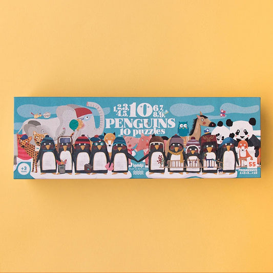 Londji - 10 Penguins 10 Puzzles-ages 3years+