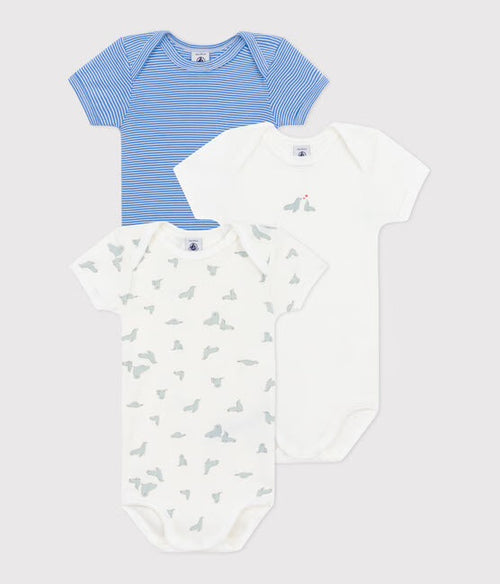 Petit Bateau Pack of 3 Short Sleeve Diaper Covers