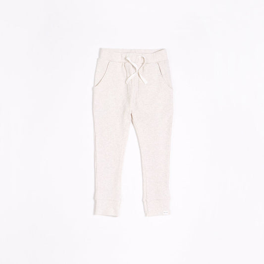 Oatmeal Modal Rib Jogger Pants