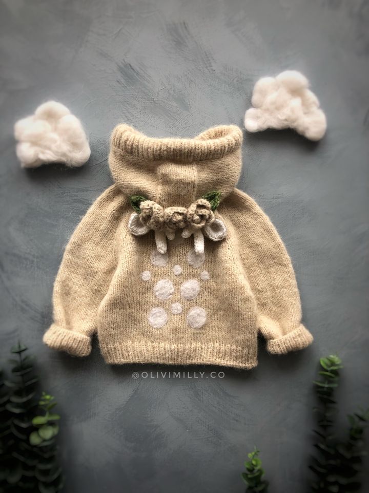 Deer Cardigan Beige