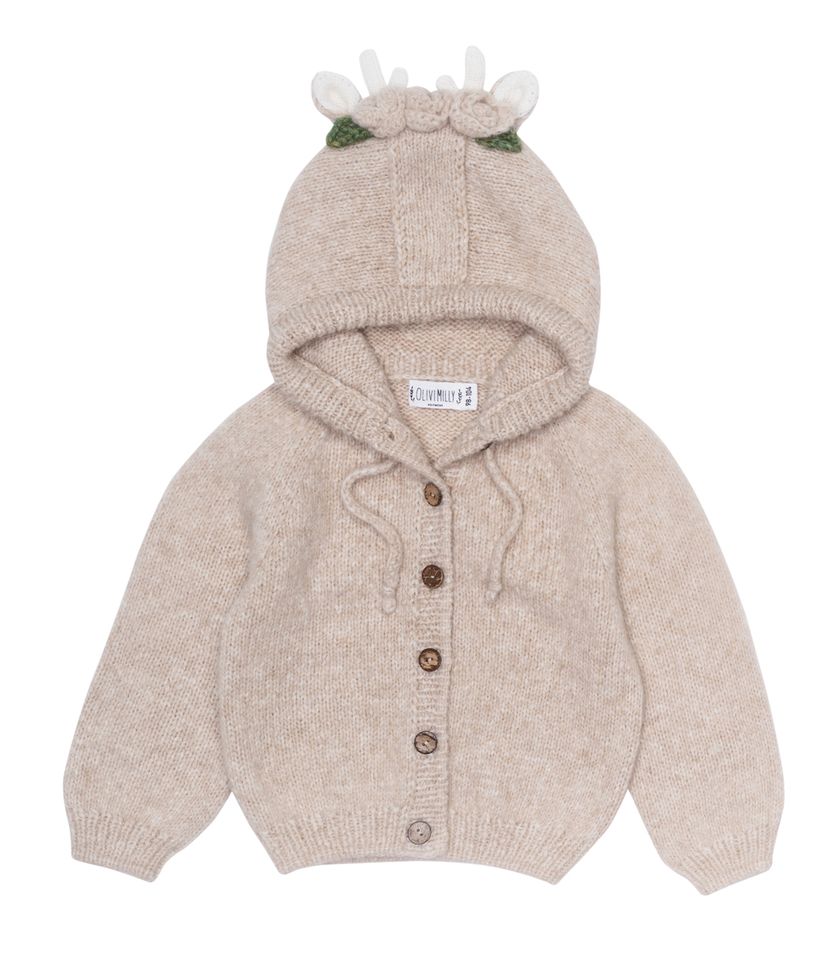 Deer Cardigan Beige