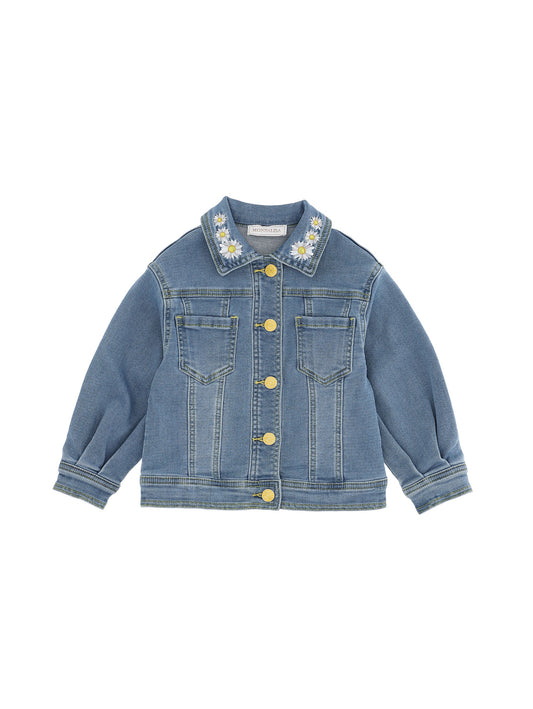 Denim Jacket with Tweety and Daisies