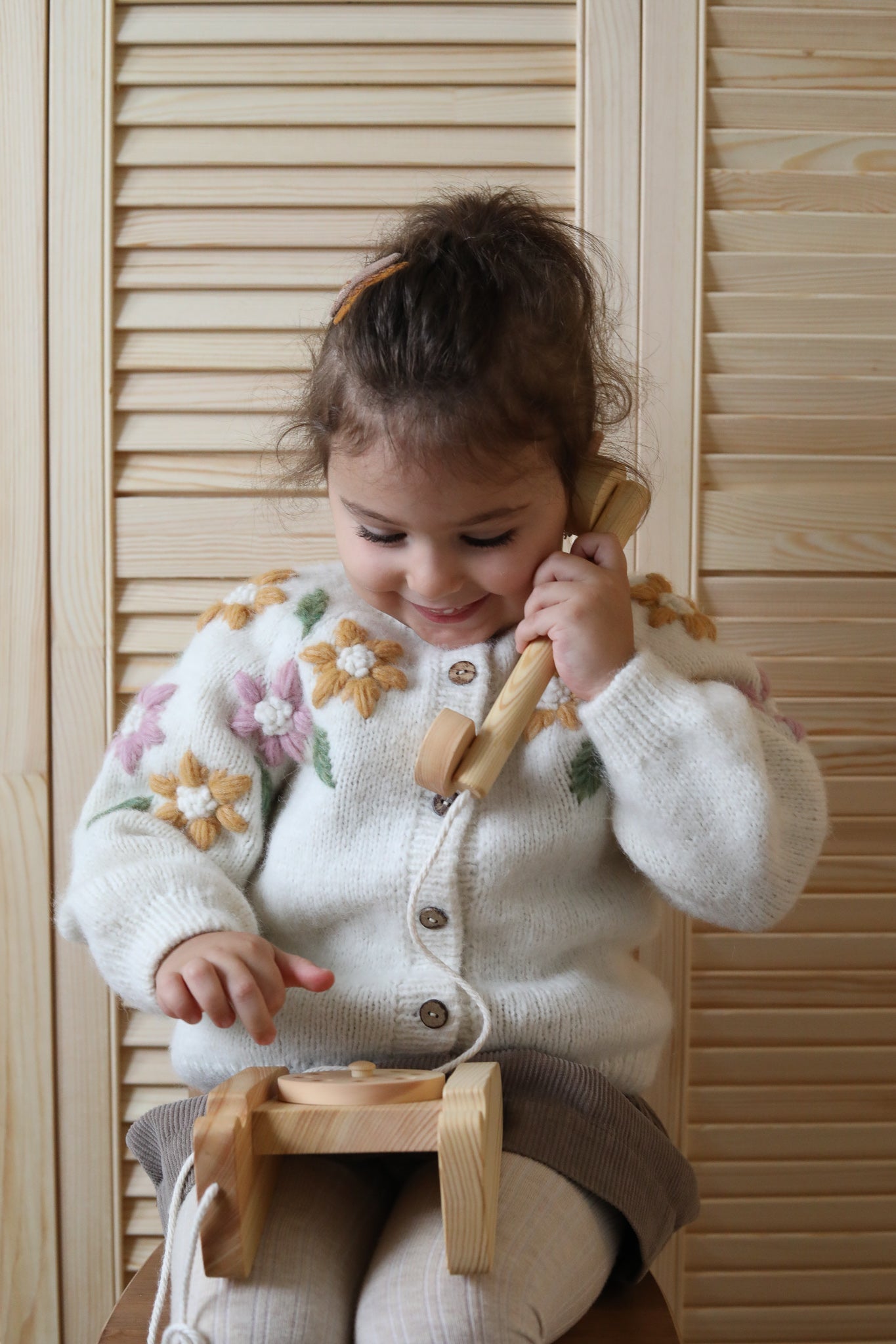 Flower Rain Cardigan White