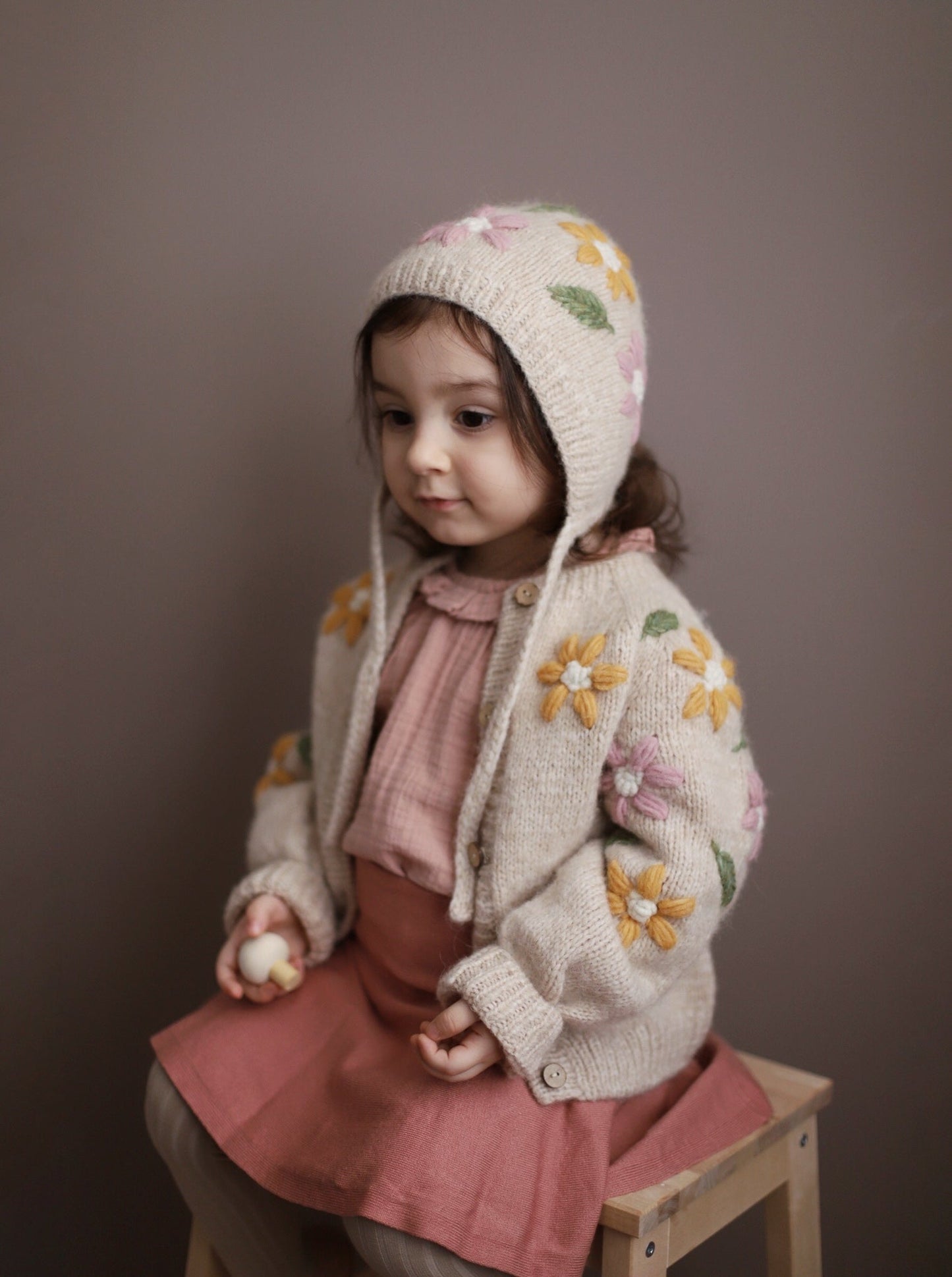 Flower Rain Cardigan Beige