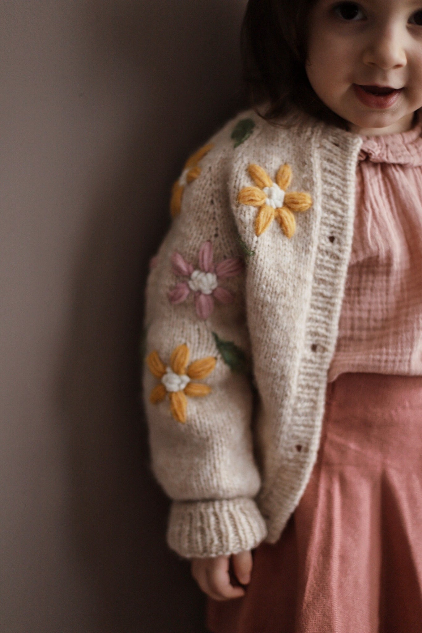 Flower Rain Cardigan Beige