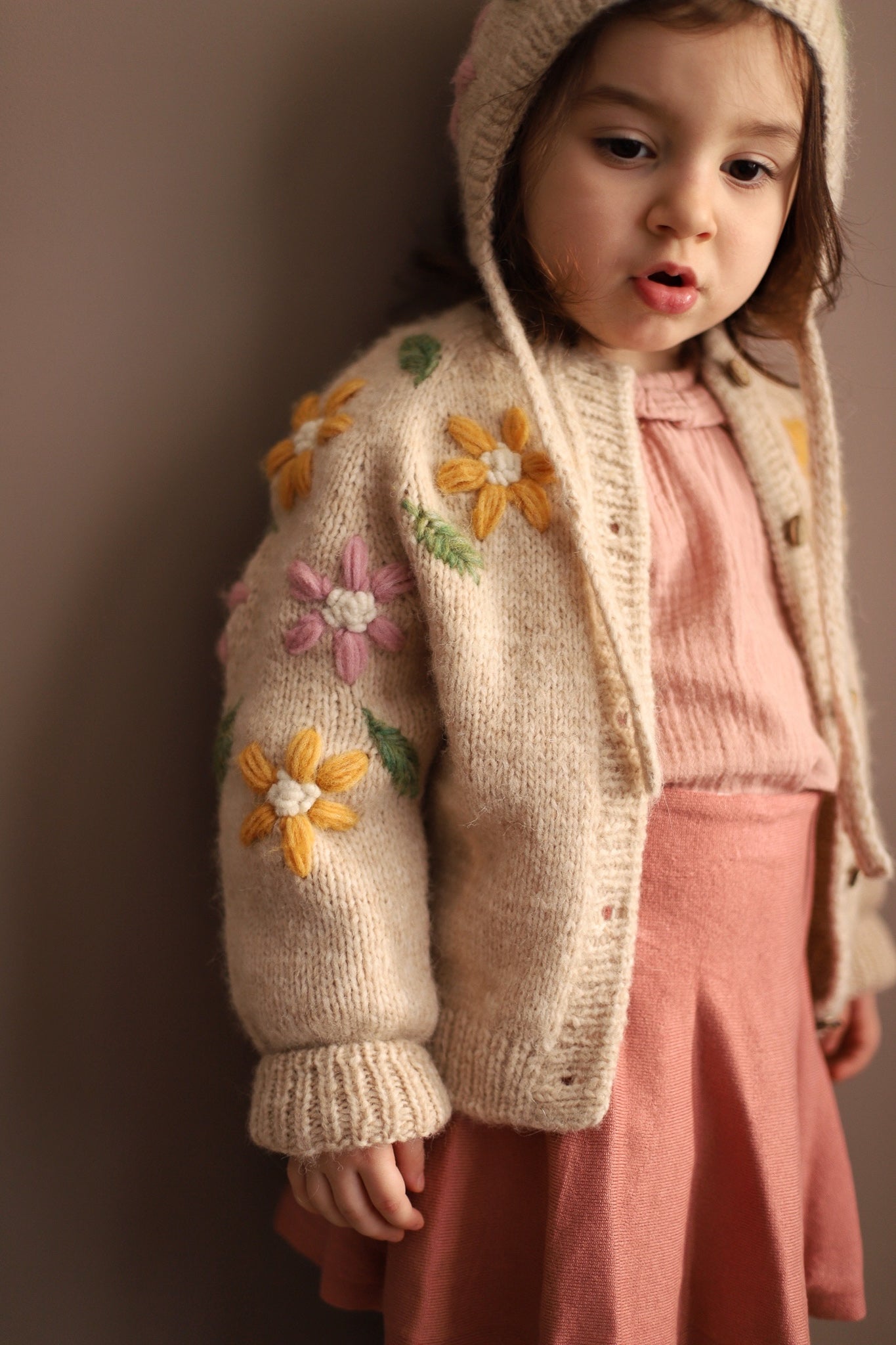 Flower Rain Cardigan Beige