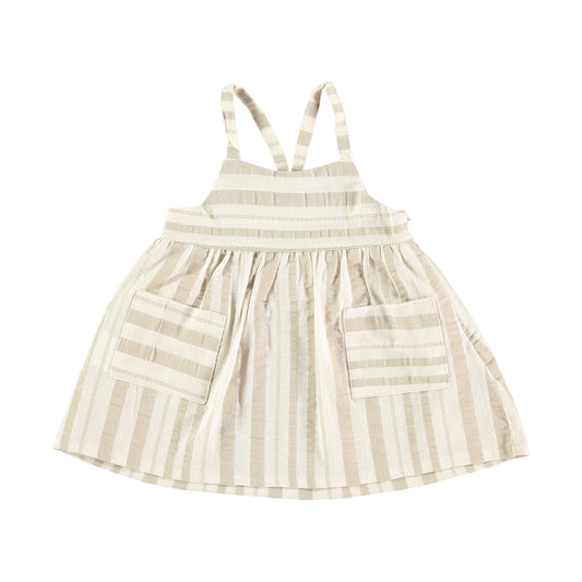 Striped Dress Sand Organic Cotton