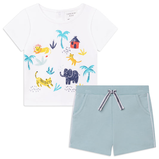 Safari Animals T-Shirt and Shorts Set Organic Cotton