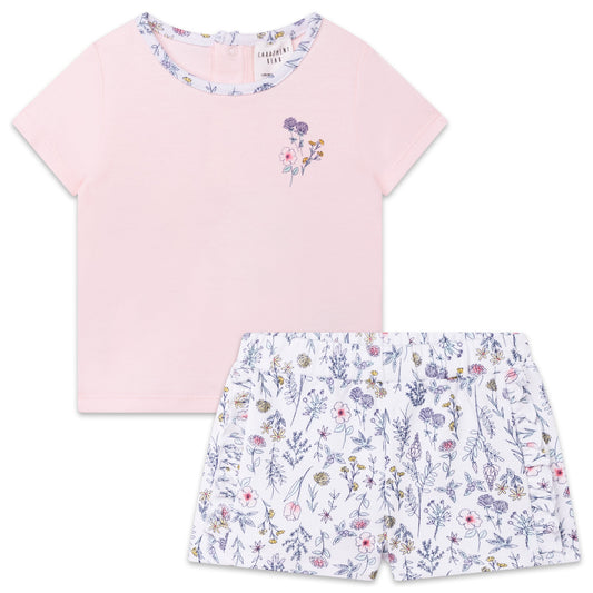 Flowers T-Shirt and Shorts Set Organic Cotton